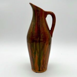 Vintage Hosley Potteries Ceramic Pitcher - 12.25” Tall with Drip Design​
